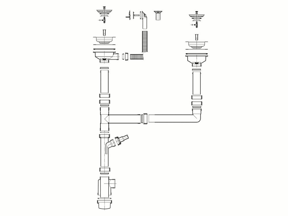 фото Выпуск большой UKINOX двойной перелив с сифоном S801G