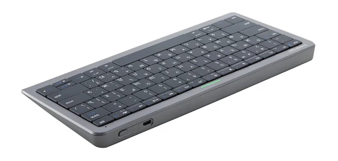 Клавиатура-тачпад беспроводная Prestigio Click and Touch Wireless Keyboard, Bluetooth/USB, Серый PSKEY1SGRU - фото №4