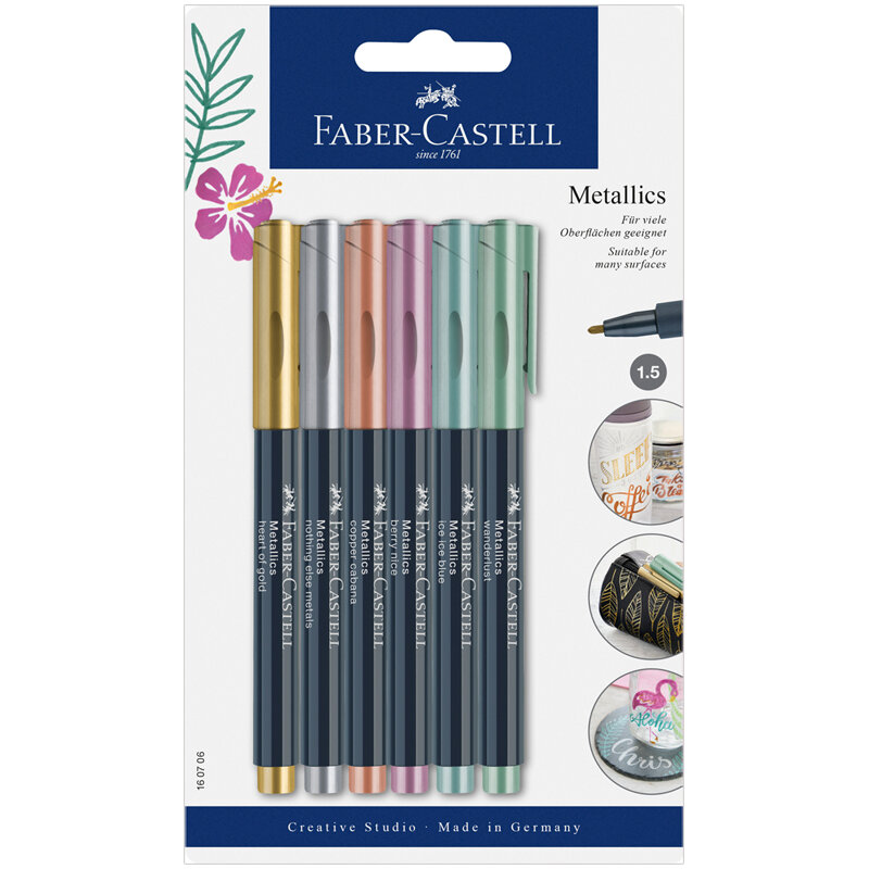 Faber-Castell Набор маркеров для декорирования "Metallics", 6 цв, металлик, 1,5мм sela