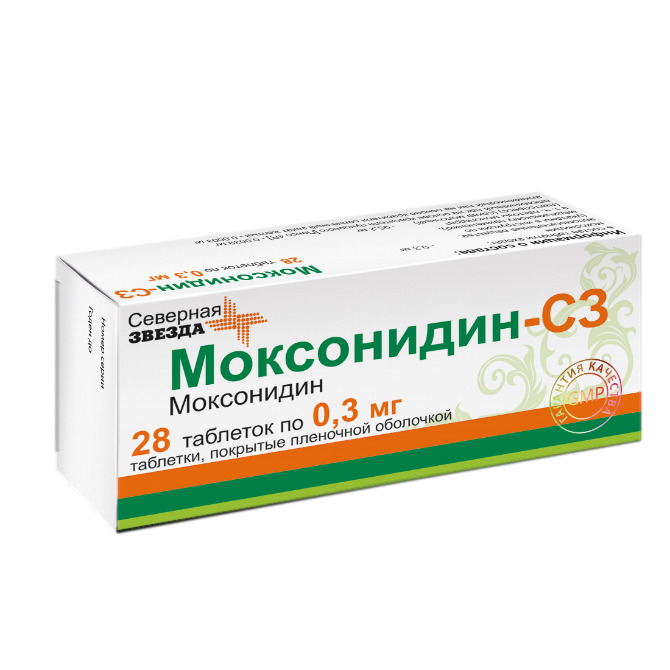 Моксонидин-СЗ, таблетки покрыт.плен.об. 0,3 мг 28 шт