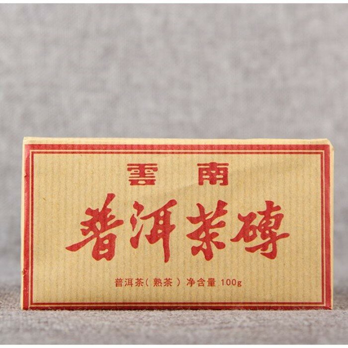 Китайский выдержанный чай "Шу Пуэр. PUER CHA ZHUAN", 100 г, 2017 г, Юньнань, кирпич - фотография № 1