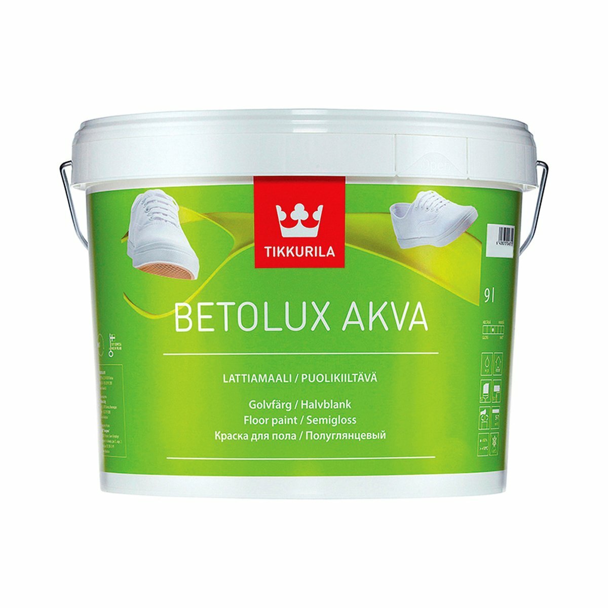 Краска для пола полиуретано-акрил. Betolux Akva (Бетолюкс Аква) TIKKURILA 9 л белая (база А)