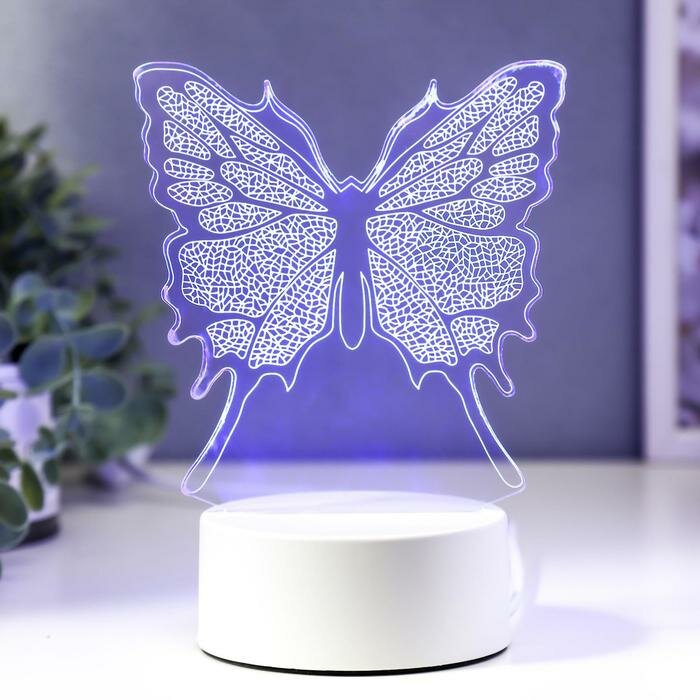 Светильник "Бабочка" LED RGB от сети 9,5х13х17 см - фотография № 1