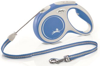 Flexi Рулетка для собак Flexi NEW LINE Comfort M (до 20 кг) трос 5 м серый/синий, 250 гр