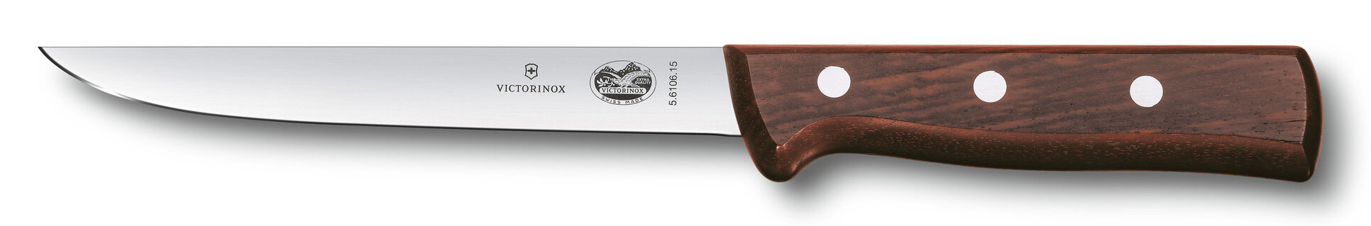 Нож кухонный Victorinox 5.6106.15 стальной обвалочный лезвие 150мм прямая заточка коричневый