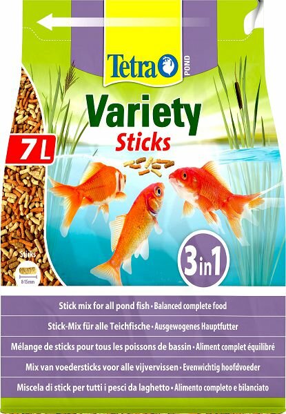 Tetra Корм Tetra Pond Variety Sticks для прудовых рыб, смесь палочки, 7 л