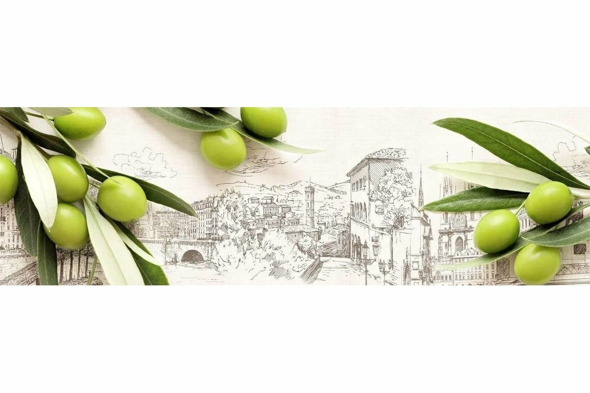 фото ООО Оптион Кухонный фартук ПВХ/Cтеновая панель с уф-печатью итальянская олива 3000x600x1мм 82483