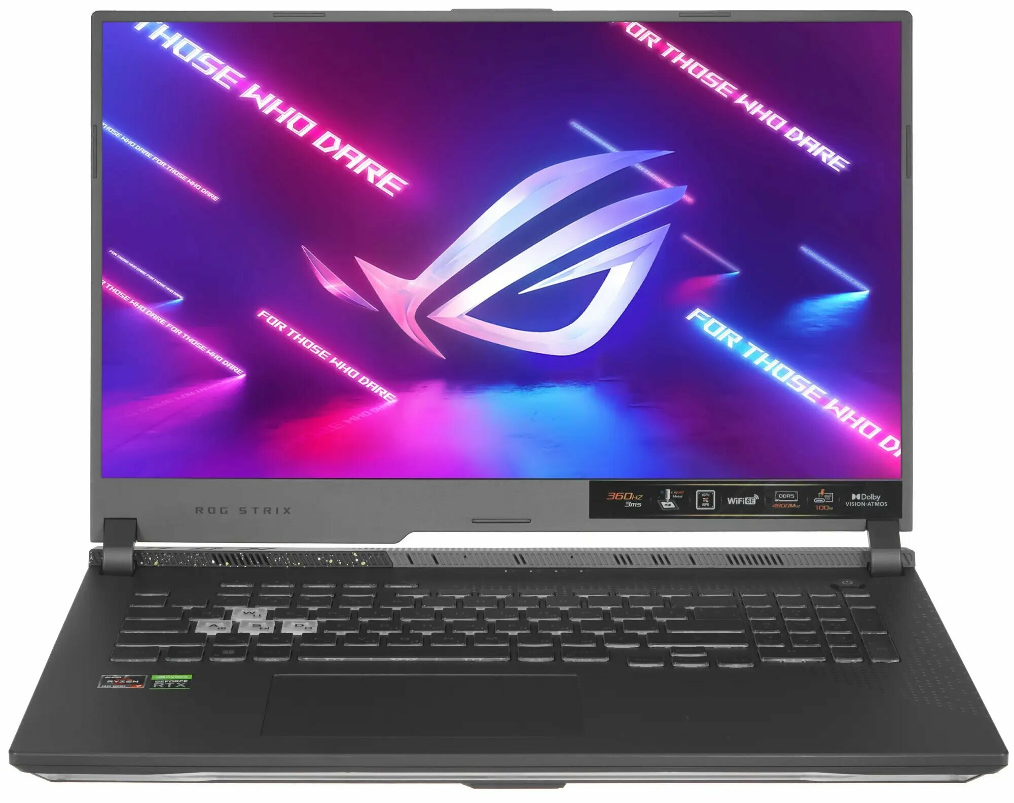 Ноутбук Asus ROG Strix G17 G713Rm-KH099 90NR08K4-M00550 (AMD Ryzen 7 3200 MHz (6800H)/16Gb/1024 Gb SSD/17.3"/1920x1080/nVidia GeForce RTX 3060 GDDR6)