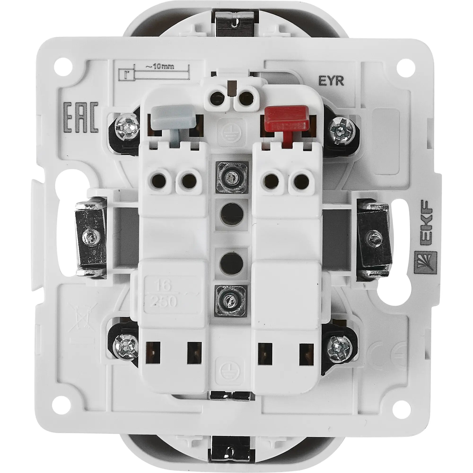 Розетка встраиваемая EKF Стокгольм с заземлением со шторкой цвет белый - фотография № 3