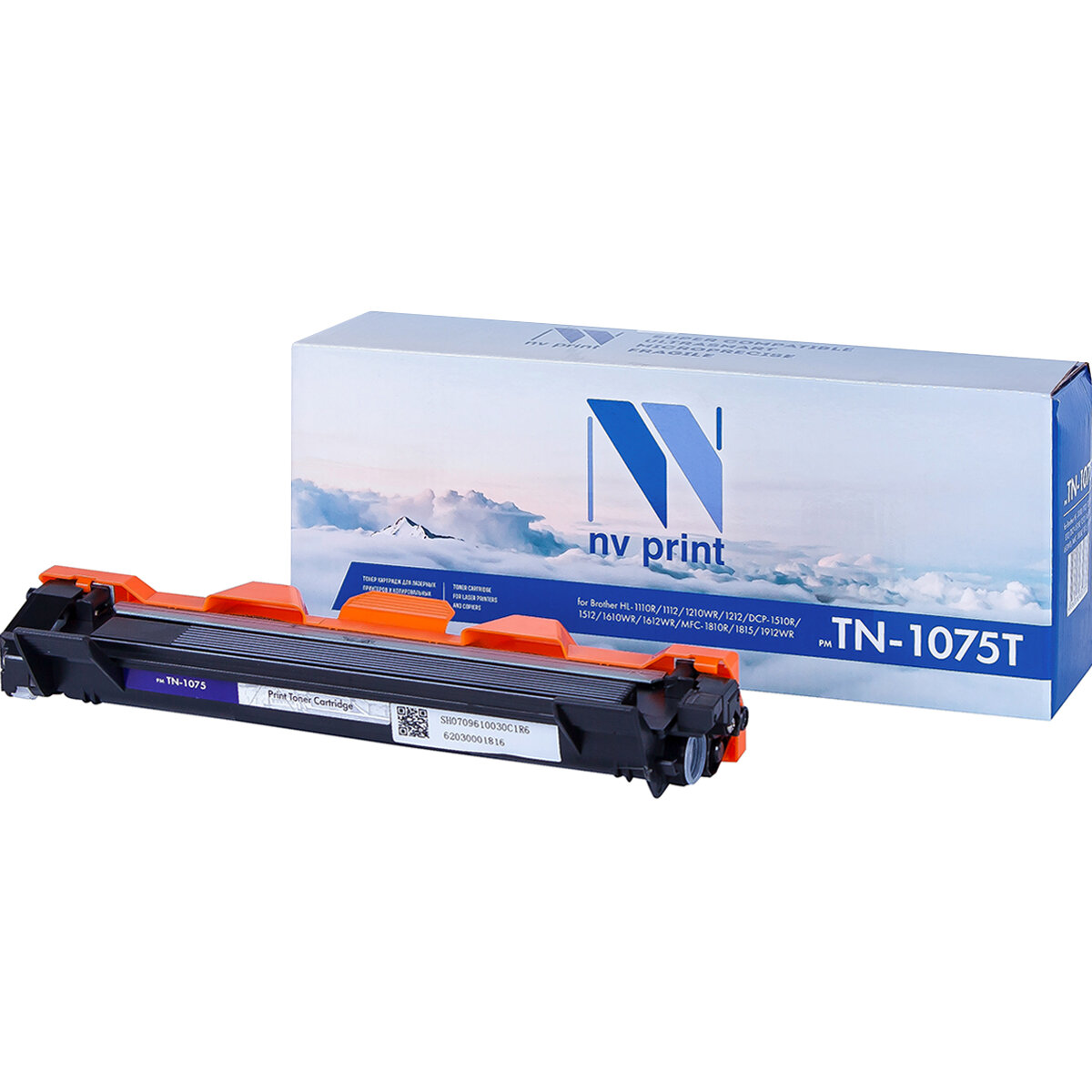 Совместимый картридж NV Print NV-TN-1075T (NV-TN1075T) для Brother HL-1110R, 1112, 1210WR, 212, DCP-1510R, 1512, 1610WR, 1612, MFC-1
