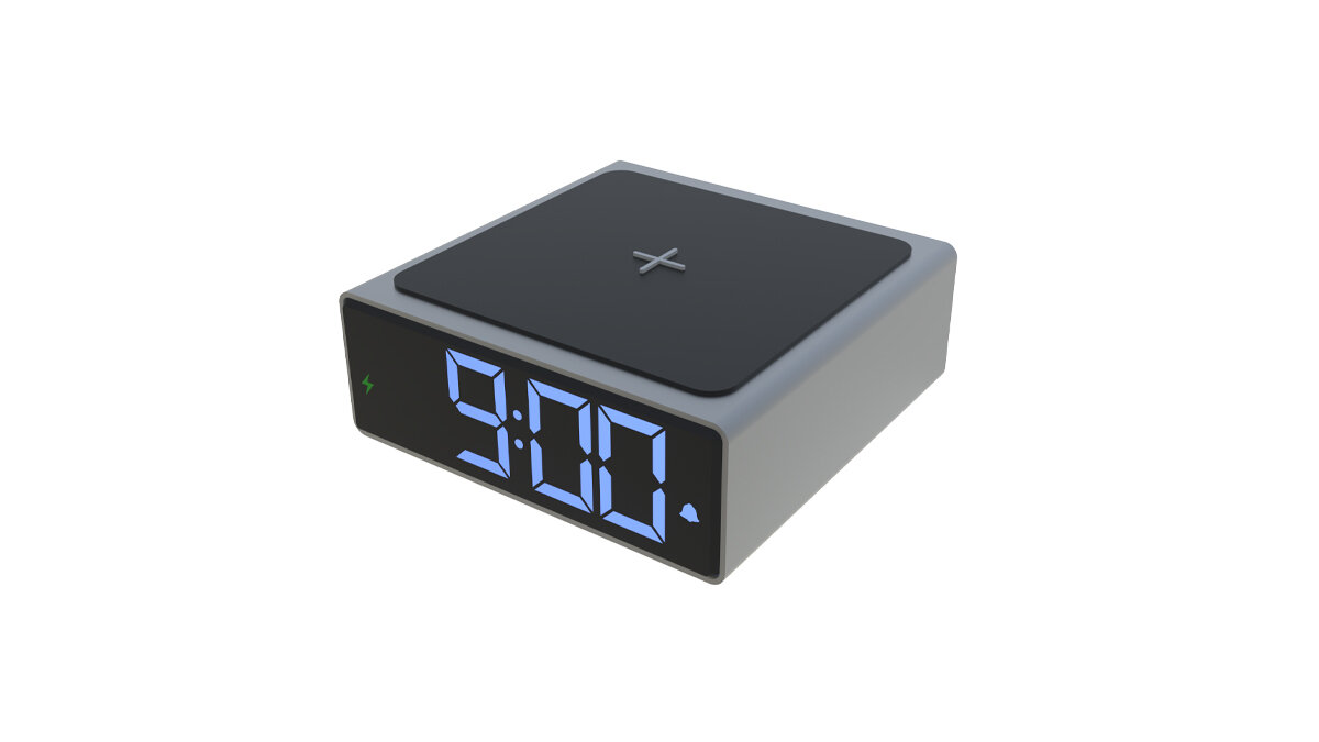 Часы - будильник настольные RITMIX RRC-900Qi, серый