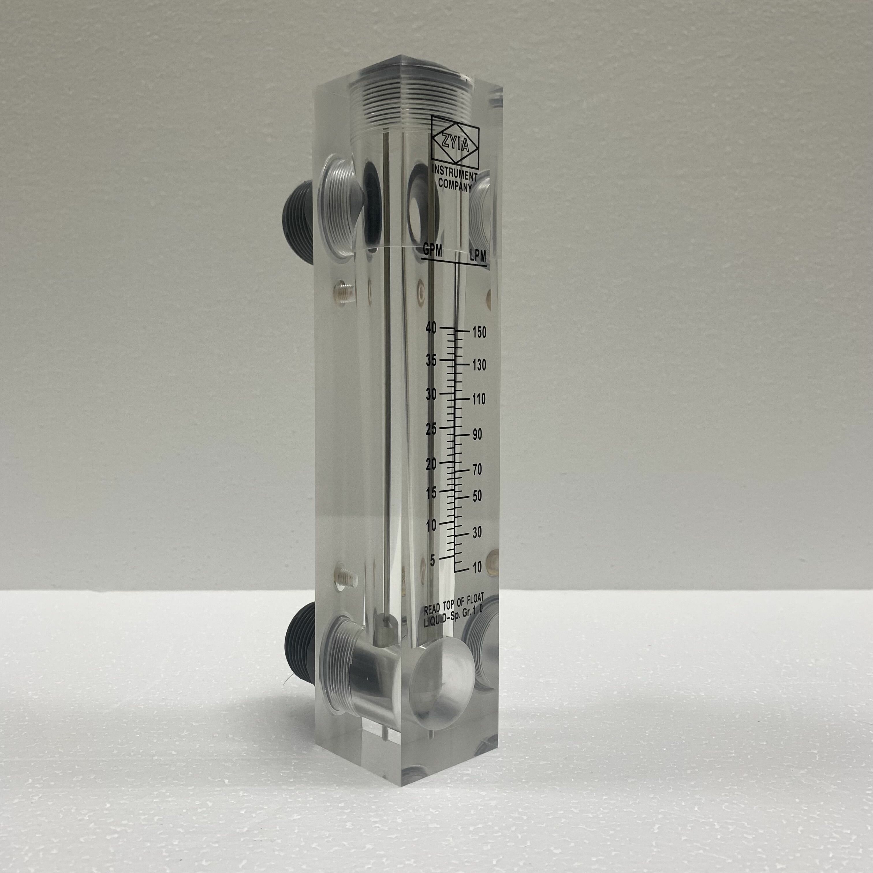 Ротаметр (расходомер) воды LZM-25Z, диапазон измерения 5-40 г/м и 10-150 л/м, акриловый корпус, фитинги ПВХ, без регулятора расхода - фотография № 6