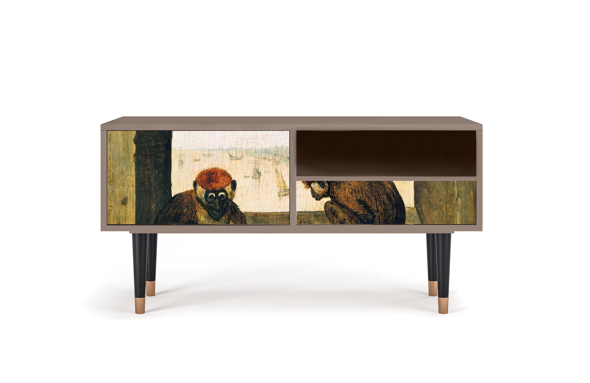 ТВ-Тумба - STORYZ - T3 Two Monkeys by Pieter Bruegel the Elder, 115 x 59 x 48 см, Бежевый - фотография № 2