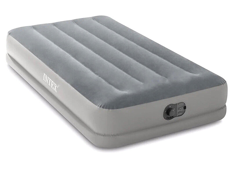 Надувная кровать 99х191х30см односпальный надувной матрас со встроенным электрическим насосом от USB Prestige Mid-Rise Airbed Intex 64112