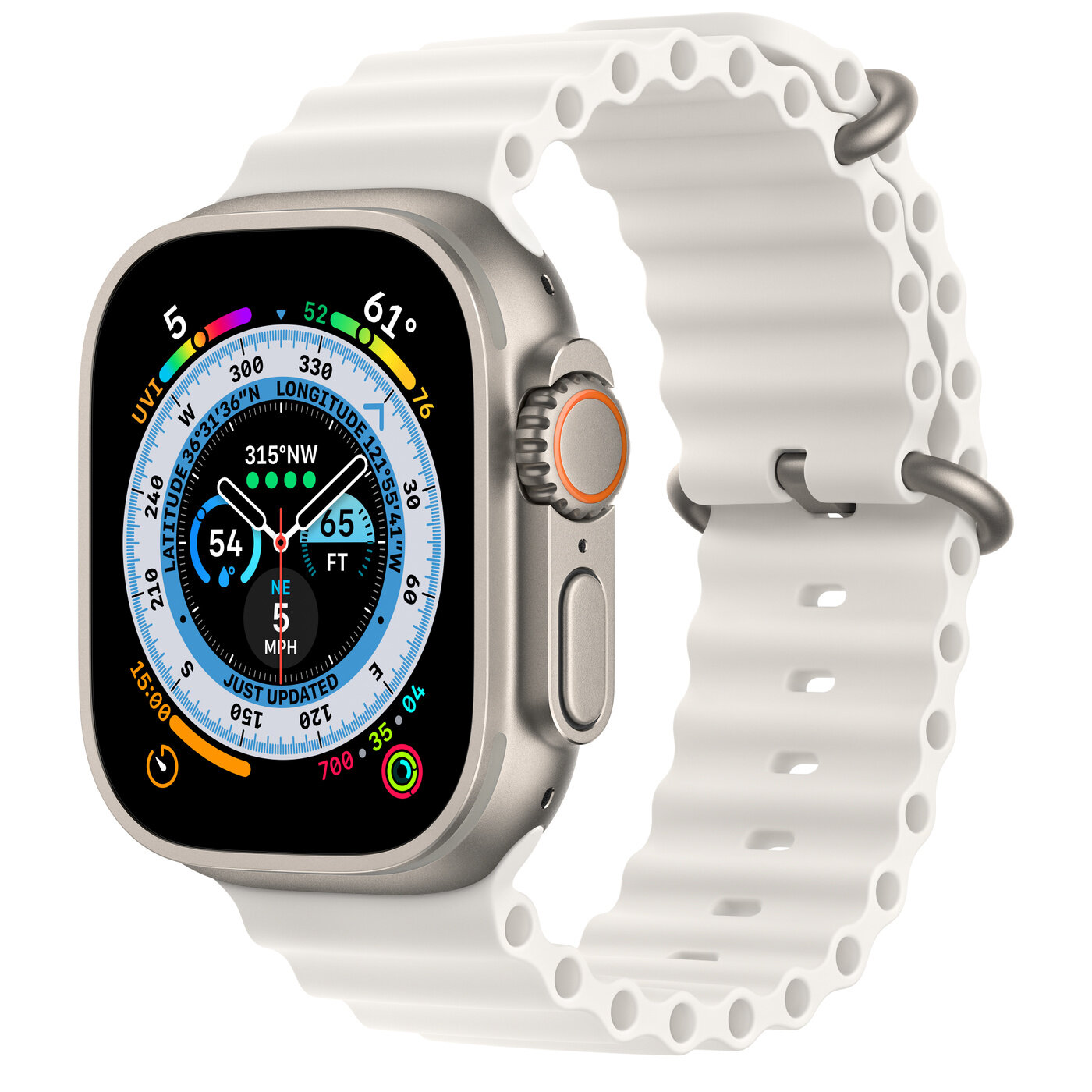 Умные часы Apple Watch Ultra 49 мм Titanium Case Ocean Band White