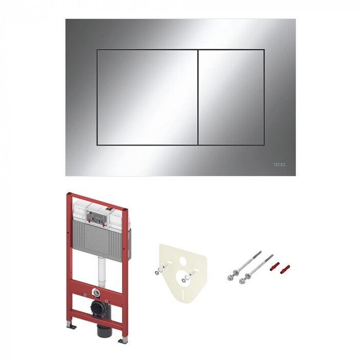 TECE Комплект для установки подвесного унитаза: застенный модуль, пластиковая панель смыва TECEnow, хром глянцевый 9400412