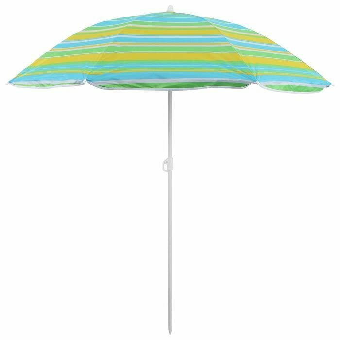 Зонт пляжный "Модерн" с серебряным покрытием, d=160 cм, h=170 см, микс./В упаковке шт: 1 - фотография № 1