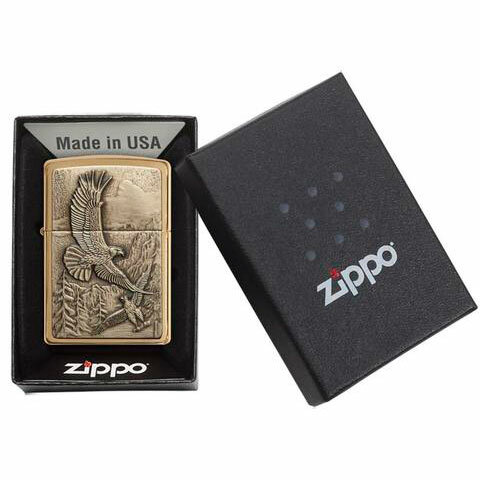 Зажигалка Zippo Classic Where Eagles Dare Emblem Brushed Brass 20854 - фотография № 5