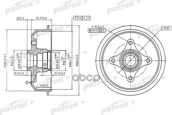 Барабан Тормозной PATRON арт. PDR1054