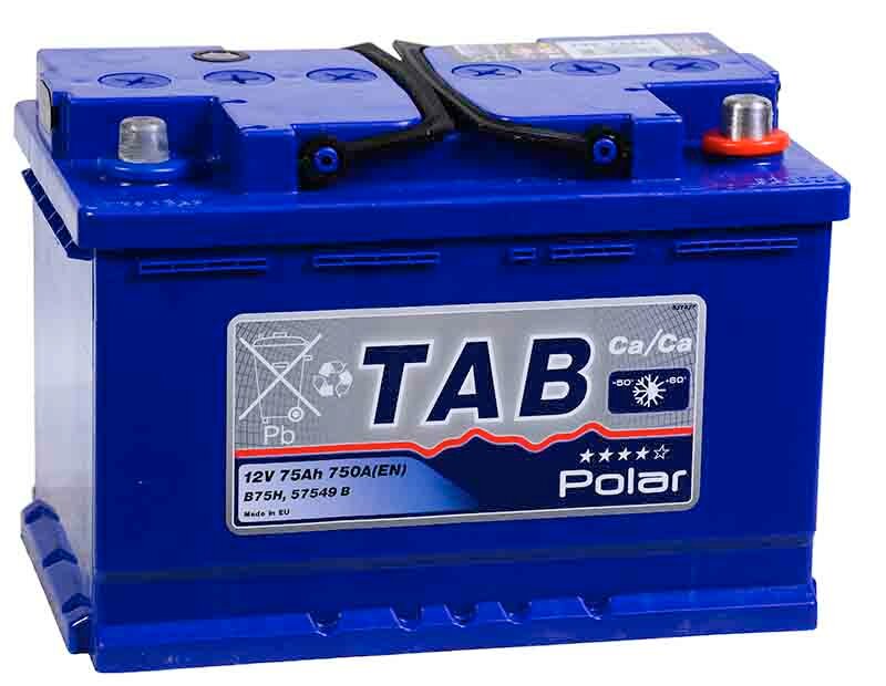 Аккумулятор автомобильный TAB Polar Blue 75 А/ч 750 А обр. пол. Евро авто (278x175x190) 57549 B