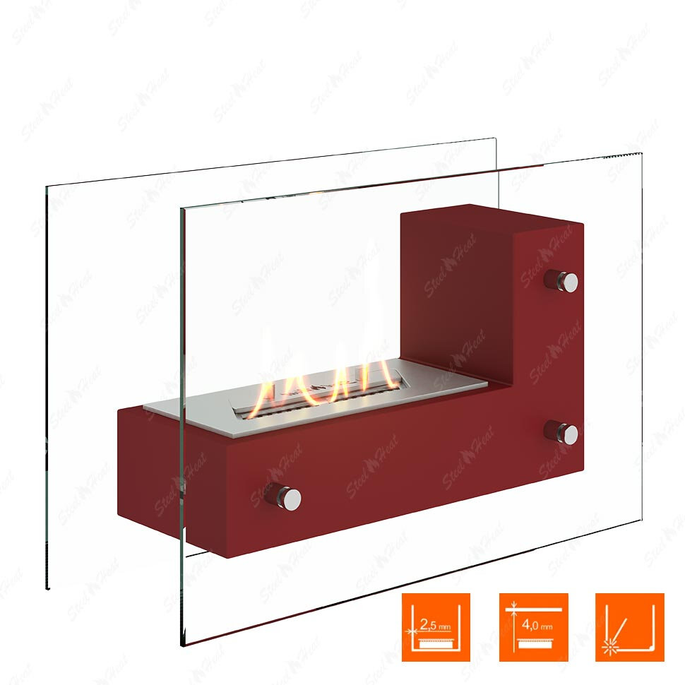 фото Биокамин напольный SteelHeat TETRISE 500 NPT500/RED Красный