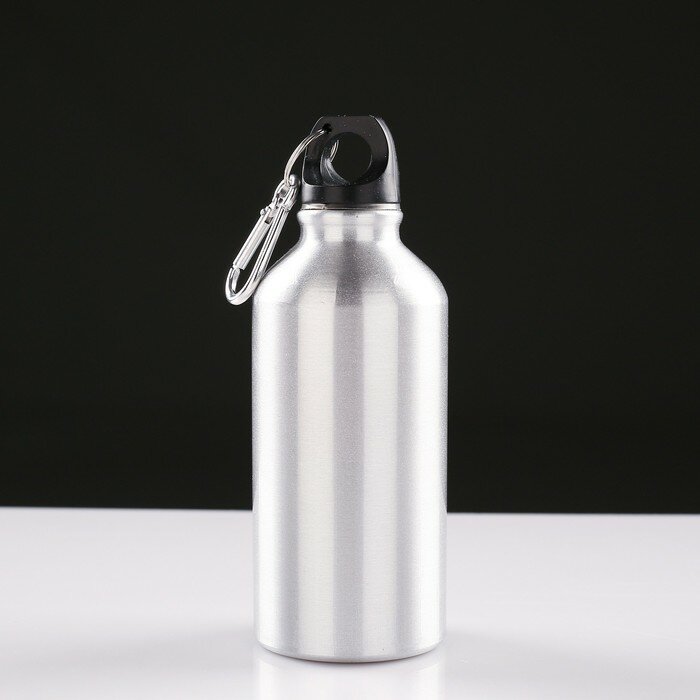 Фляжка-бутылка фигурная с карабином, 350 мл, 304 сталь - фотография № 1