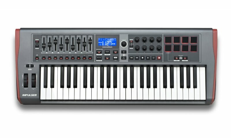 NOVATION Impulse 49 миди-клавиатура, 49 клавиш, 8 пэдов, Pitch/Mod контроллеры, питание по USB