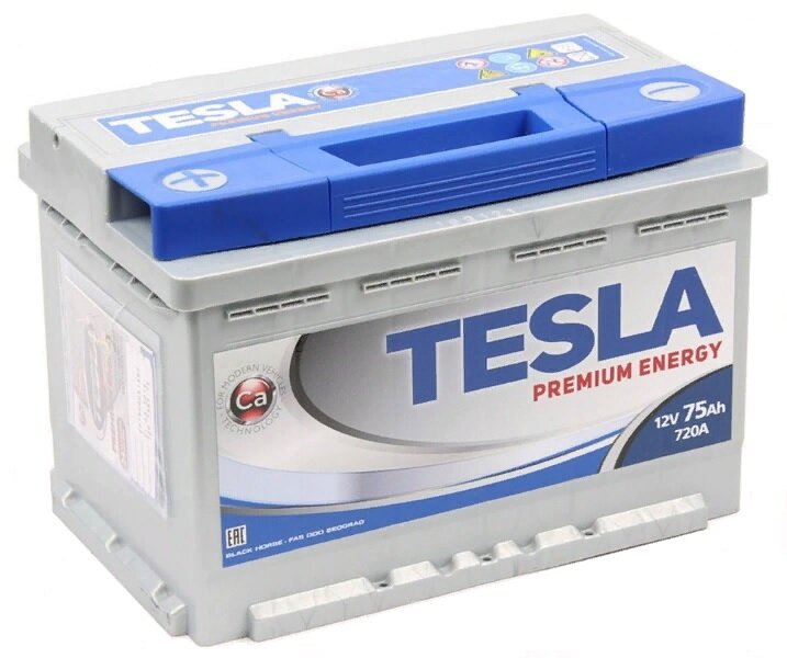 Аккумулятор автомобильный Tesla Premium Energy 75 А/ч 730 А прям. пол. Росс. авто (278х175х190)