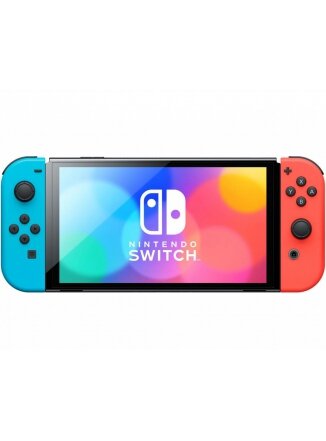 Электроника Nintendo Игровая приставка Switch OLED 64 ГБ, неоновый синий/неоновый красный