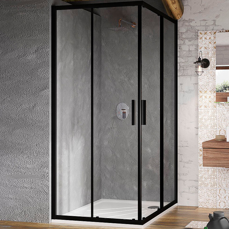 Ravak Душевой уголок Ravak Blix BLSRV2-90 90x90 X1LM70300Z1 профиль Черный стекло Transparent