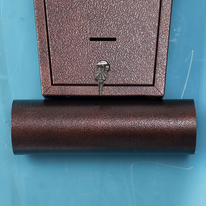 Ящик почтовый с замком, «Домик», медный - фотография № 3