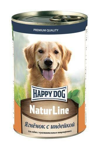 Консервы для собак Happy Dog Natur Line с ягненком и индейкой 410 г. - фотография № 2