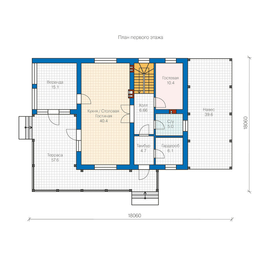 62-69-Catalog-Plans - Проект двухэтажного дома из газобетона с террасой - фотография № 2