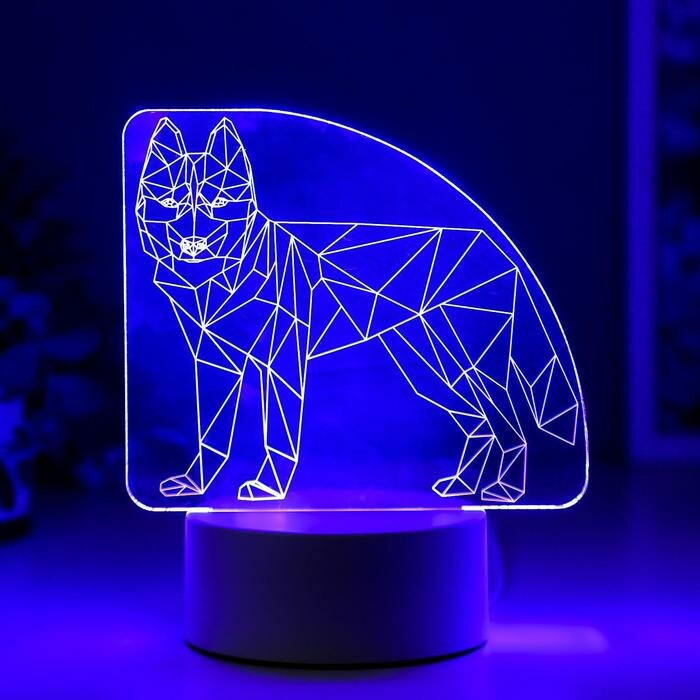 RISALUX Светильник "Волк" LED RGB от сети 9,5х14,5х17 см - фотография № 4