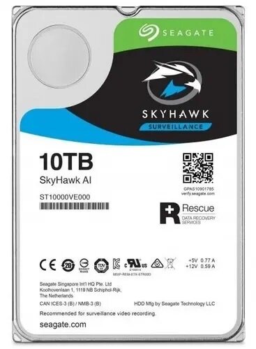 10 ТБ Жесткий диск Seagate SkyHawk AI Surveillance [ST10000VE000]