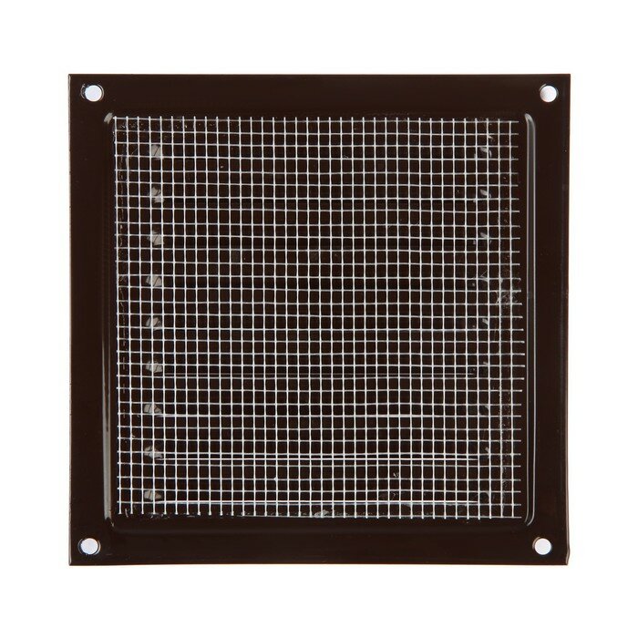Решетка вентиляционная "КосмоВент" РМ1515КР, 150 х 150 мм, с сеткой, металл, коричневая - фотография № 3