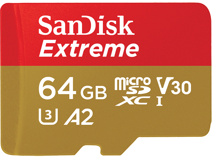 Карта памяти 64Gb - SanDisk Extreme Micro Secure Digital UHS I Card SDSQXAH-064G-GN6MN