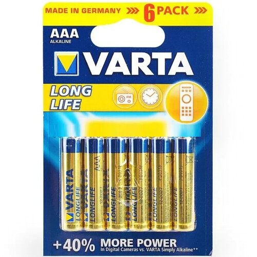 Батарейка AAA щелочная Varta LR3-6BL Longlife в блистере 6шт.