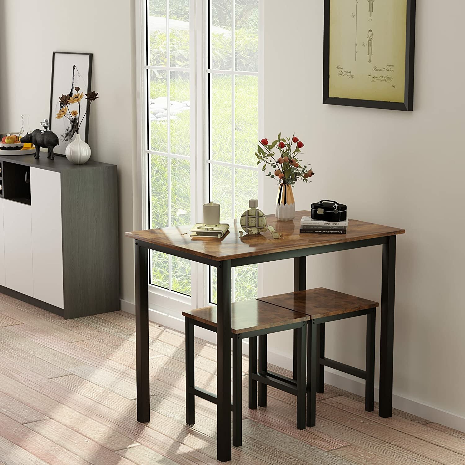 Комплект обеденной мебели из 3-х предметов в стиле Лофт (1 стол /2 стула) - фотография № 3