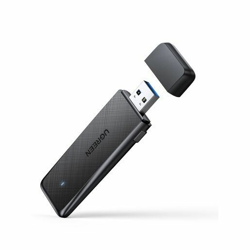 Адаптер двухдиапазонный UGREEN CM492 (50340) AC1300 Wireless Network Adapter. Цвет: черный.