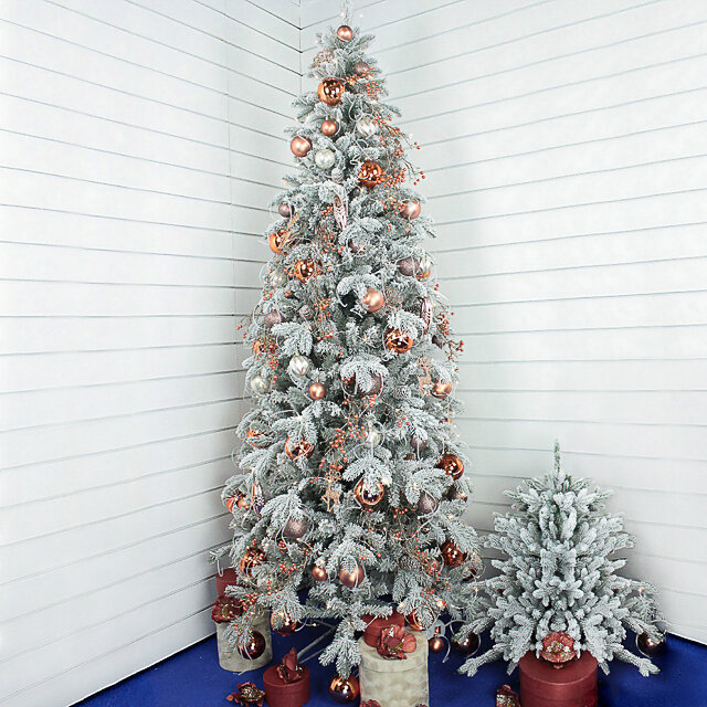 Искусственная елка эдельвейс с шишками заснеженная 240 см хвоя литая + ПВХ BEATREES 1034024