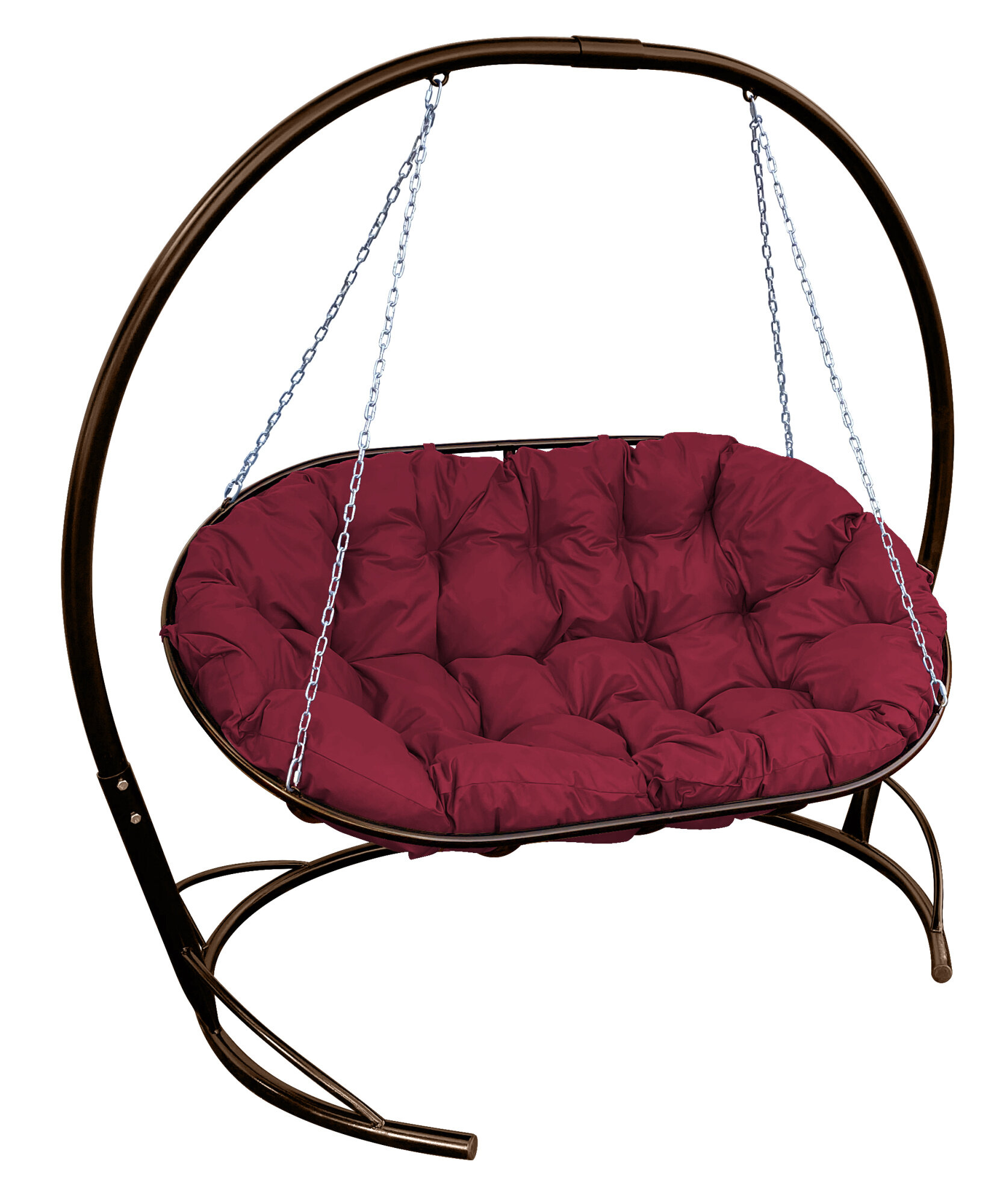 Диван m-group мамасан подвесной коричневый бордовая подушка