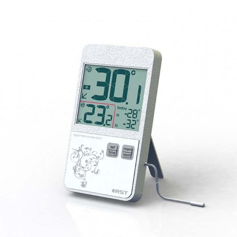 Электронный термометр RST Q151 с выносным сенсором , в стиле iPhone , белый - фотография № 1
