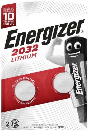 Energizer CR2032 Lithium 3V BL2 , 2шт.