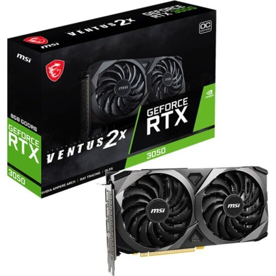 Видеокарта MSI GeForce RTX 3050 8G VENTUS 2X OC 8G