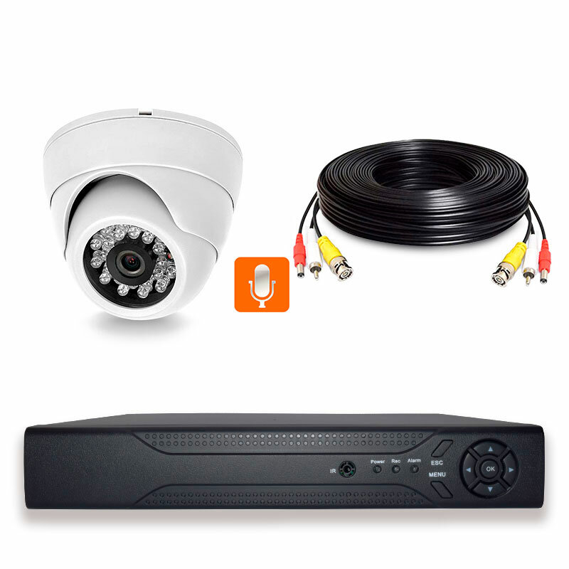 Комплект видеонаблюдения 5Мп Ps-Link A501HDM 1 камера для помещения и 1 микрофон