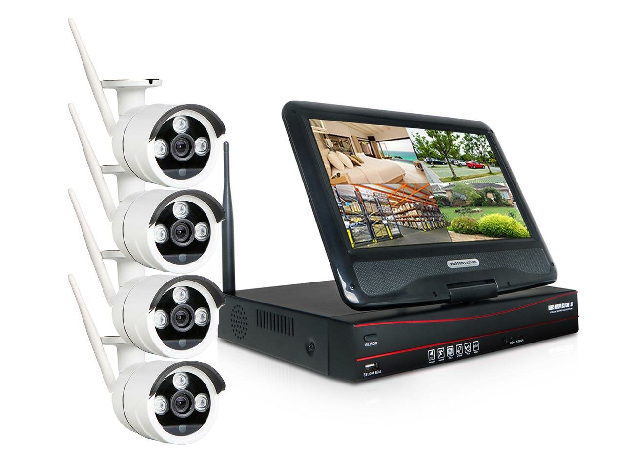 Kvadro Vision Optimus Street - 2.0R (Lux) - Беспроводной комплект для улицы с репитером на 4 камеры с монитором 10 подарочная упаковка