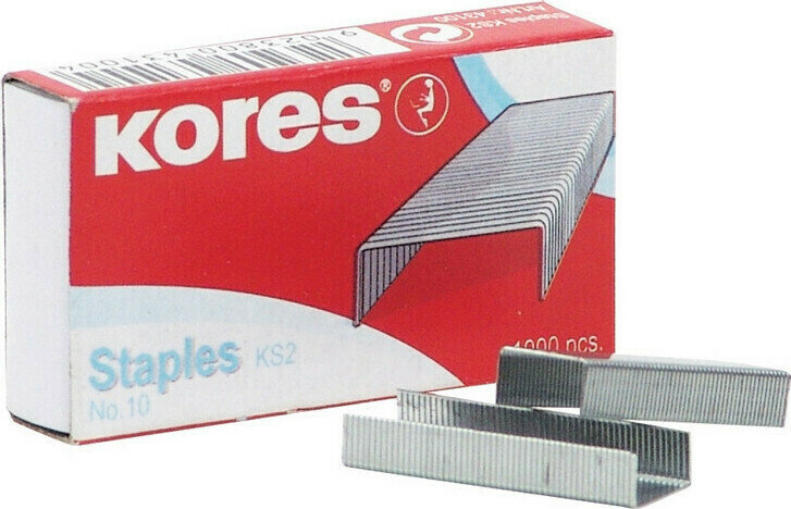 Скобы для степлера Скобы для степлера 10 Kores никелевое 20 листов 10 упаковок по 1000 штук (металл)
