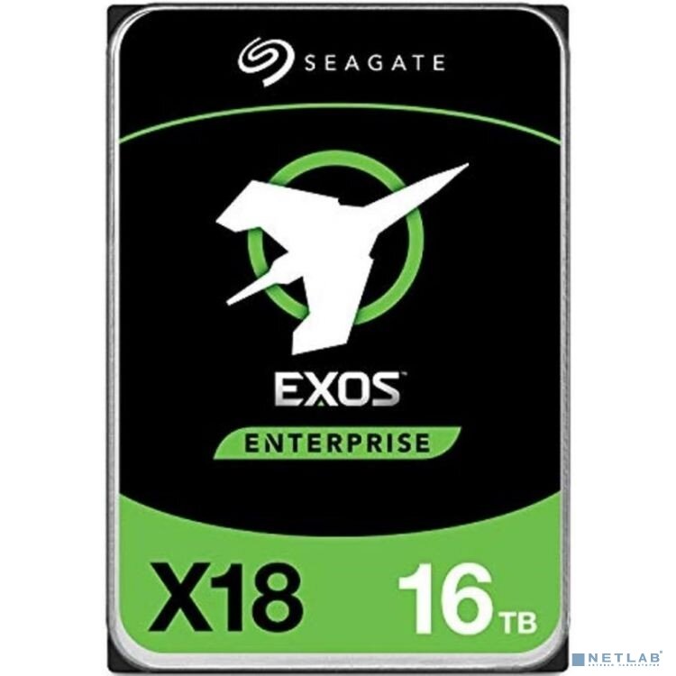 SEAGATE Жесткий диск 16TB Seagate Exos X18 (ST16000NM000J) SATA 6Gb/s, 7200 rpm, 256mb buffer, 3.5"