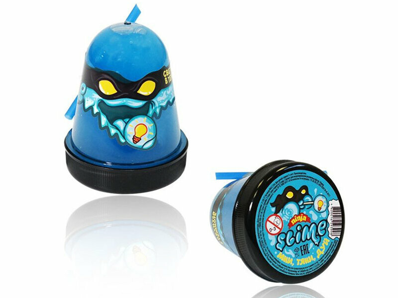 Слайм Slime Ninja 130гр светится в темноте Blue S130-20